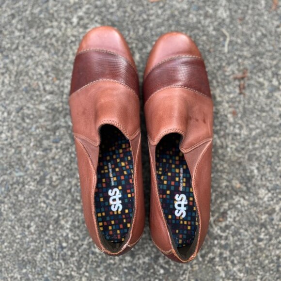 SAS Womens Slip On Auburn/ Lizard Loafers Sz 9.5 - Picture 6 of 10